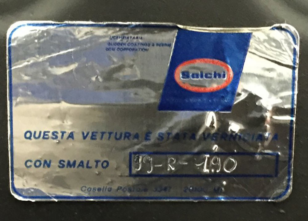 Ferrari 308 Salchi paint label